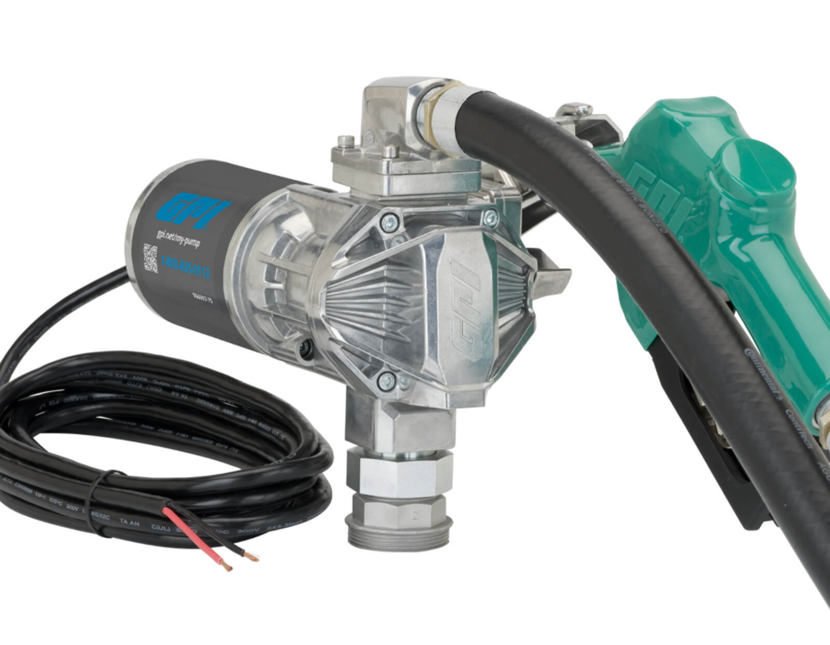 Electric pump GPI #G20-012AD (R666S-2-00), 12 volts, 76LPM (20GPM), automatic nozzle 1", hose 1"x14ft, telescopic suction pipe (15" @ 40") include